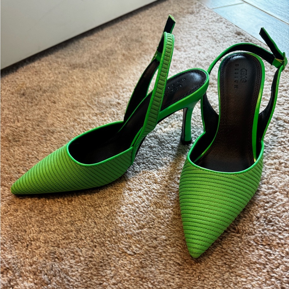 ASOS Vibrant Green Pointed Slingback Heels
